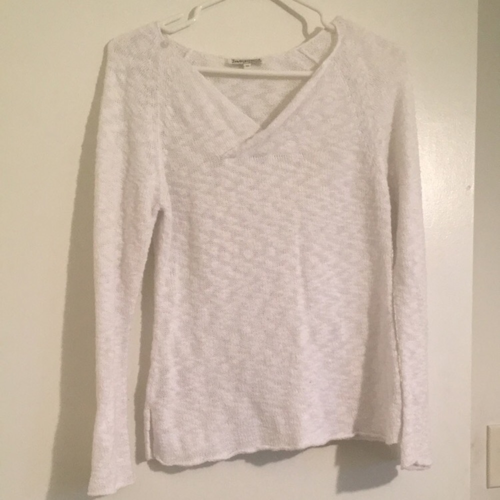 All white beach shirt.